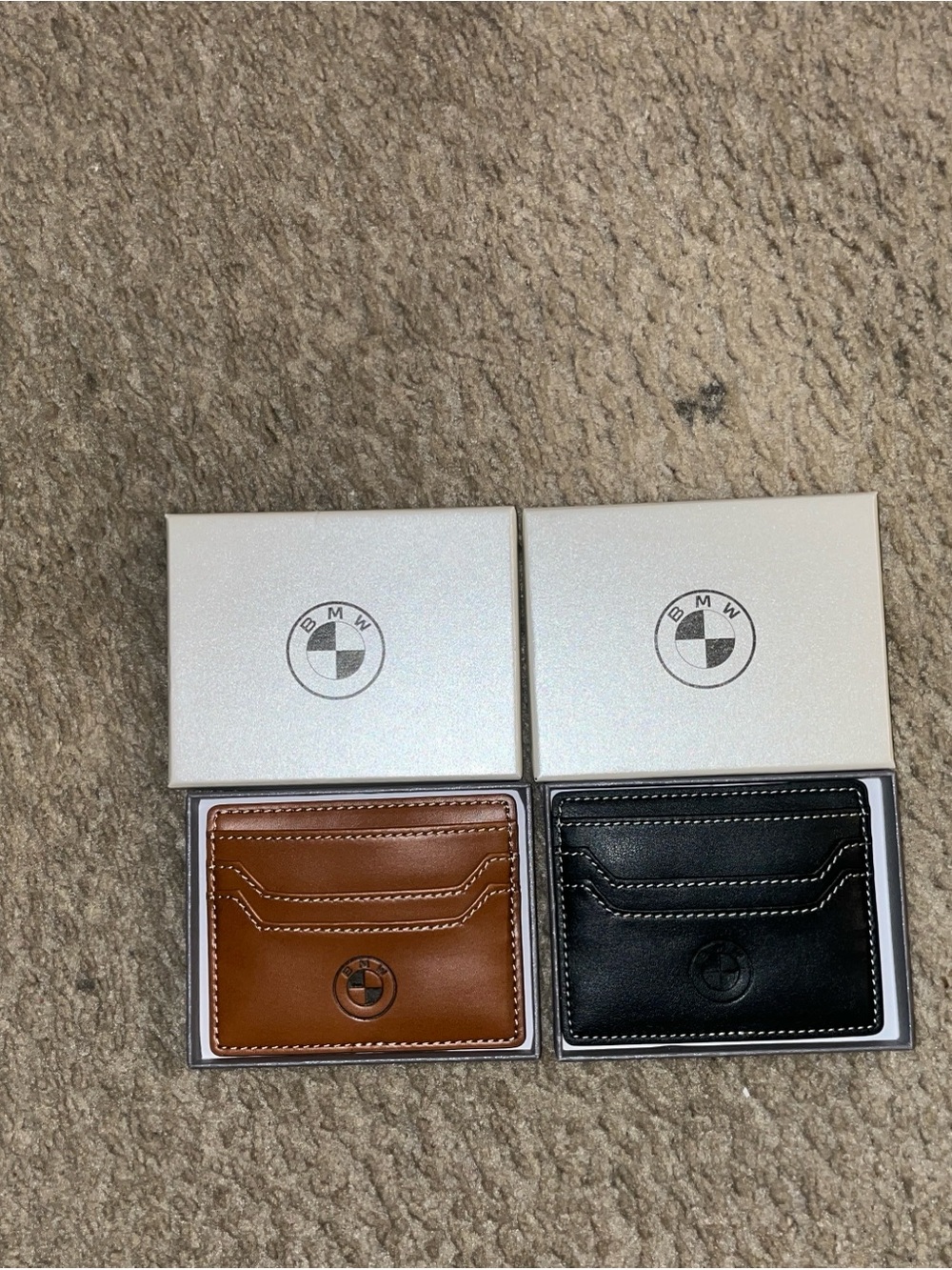BMW Twin Pack Card Holders — Tan and Black